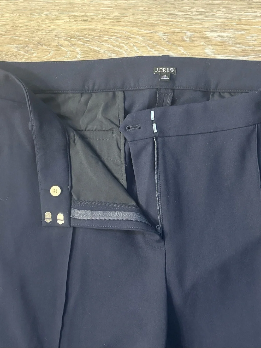 J.Crew Natalia Pants Sz 24 Navy Blue Wide Leg Office Work Interview Corpcore Job